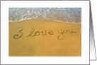 I love you, beach and water. card
