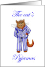 The cat’s pyjamas. ginger Cat, humor UK/Australian spelling card