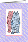 girl and boy bears, blank note card