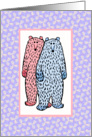 girl and boy bears.A gift for twins card