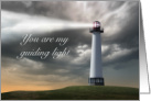 Lighthouse, you are my guiding light, Thank You card