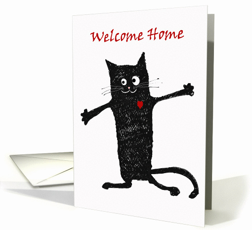 Welcome home, crazy black cat.from the cat, fur baby. card (1278134)