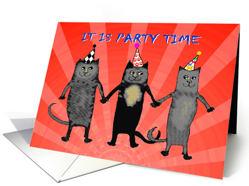 Invitation to divorce party,cats.humor PARTY HATS card (1286490)
