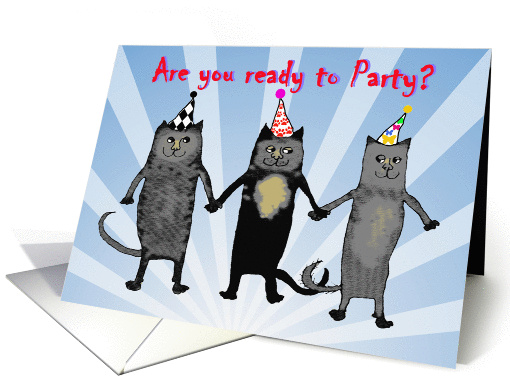 Invitation to party,cats.humor, party hats card (1286502)