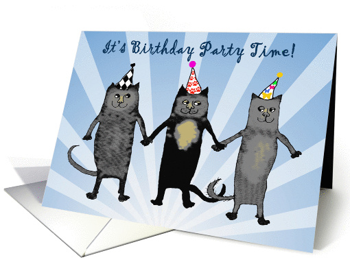 Invitation to Birthday party,cats.humor PARTY HATS card (1286506)