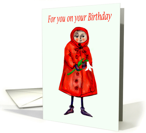 Red riding Hood Birthday with white lily card (1288184)