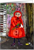 City Red riding Hood , graffiti. card