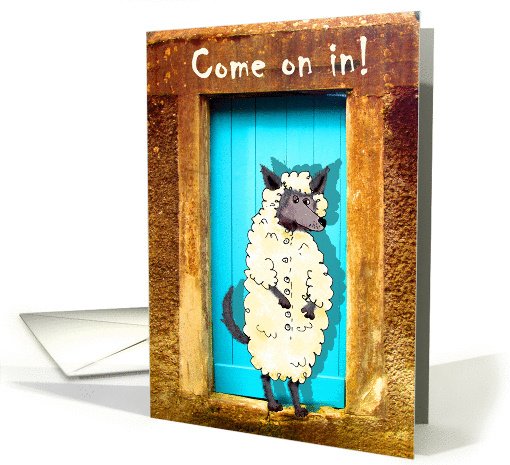 Come on in! wolf in sheep's clothing,humor. card (1291254)