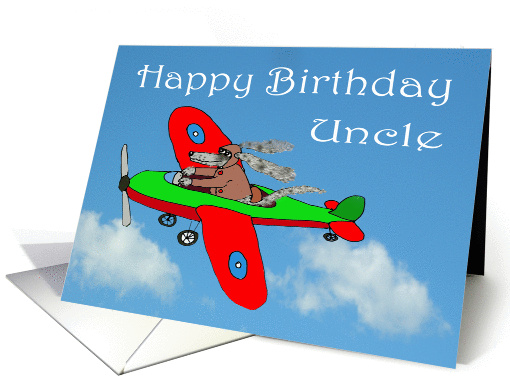 Happy Birthday Uncle, flying dog pilot .Humor. card (1299598)