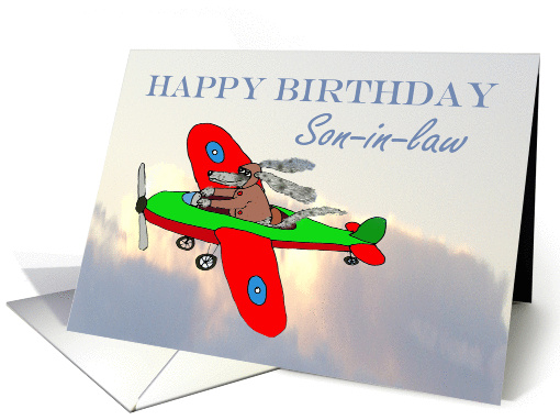 Happy Birthday Son-in-law, flying dog pilot .Humor. card (1299604)