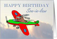 Happy Birthday Son-in-law, flying dog pilot .Humor. card