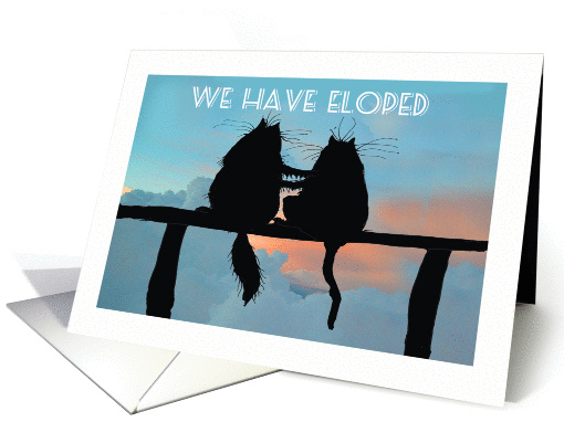 We have eloped,two black cats silhouettes card (1304428)
