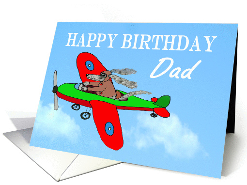 Happy Birthday DAD, flying dog pilot .Humor. card (1304944)