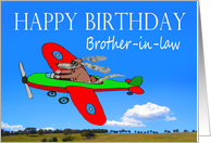 Happy Birthday , Brother-in-law, flying dog pilot .Humor. card