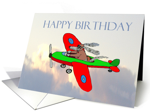 Happy Birthday , flying dog pilot .Humor. card (1304964)