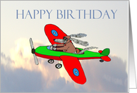 Happy Birthday , flying dog pilot .Humor. card