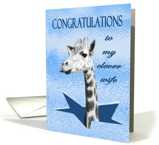 Congratulations on breaking glass ceiling, For clever wife card