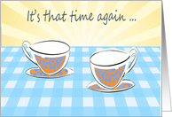 It’s that time again,coffee cups, retro. card