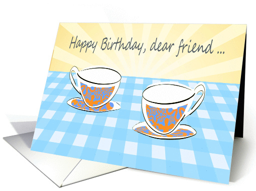 Happy Birthday dear friend,Coffee , retro. card (1309372)