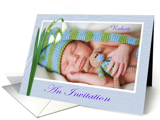 An Invitation to naming ceremony,For boy,blue,Snowdrops,... (1312348)