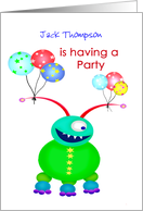 Custom Party Invitation, Friendly Monster.Humor, card