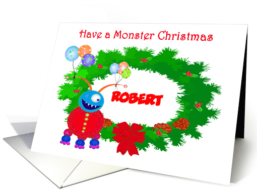 Have a Monster Christmas, Friendly Monster.Custom,Humor, card