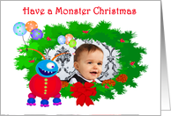 Have a Monster Christmas, for son,Friendly Monster.Custom,Humor,blank. card