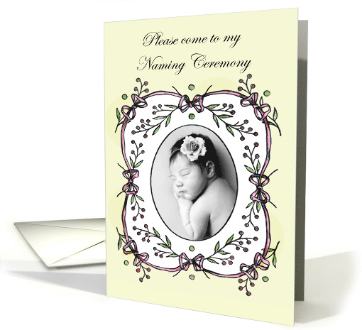Invitation to Naming Ceremony.for girl, vintage.Custom card. card