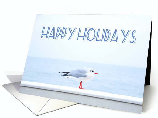 Happy Holidays, seagull and sea. card (1358788)