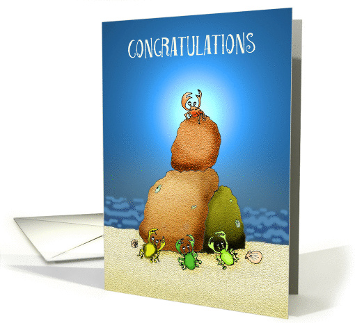 Congratulations,Promotion,sweet crabs on beach, card (1371948)