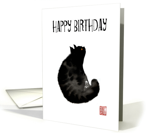 Happy Birthday. black cat, chinese style card (1402458)