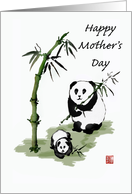 Happy Mother’s Day, Panda bear with baby and bamboo.Lesbian. card