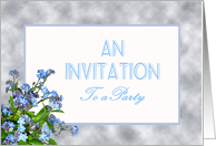 Forget me not flowers, Invitation to Party card