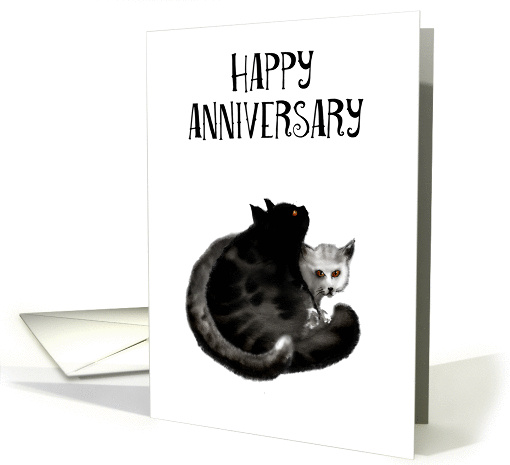 Happy Anniversary, two fluffy cats card (1405722)
