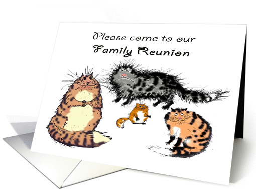 Please come to our family reunion, cats , humour card (629366)