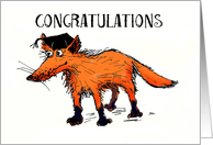 Congratulations on your graduation from college , Fox, humour card