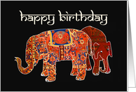 Two Elephants, Happy Birthday card