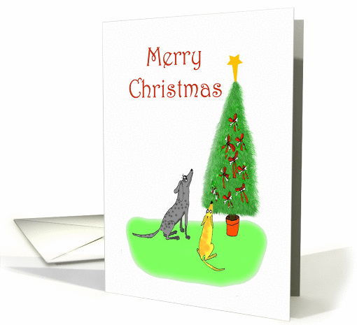 Happy Christmas Dog and bones christmas tree card (680722)