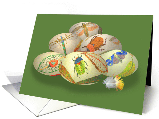 Happy Easter , embroidered Easter Eggs card (777859)