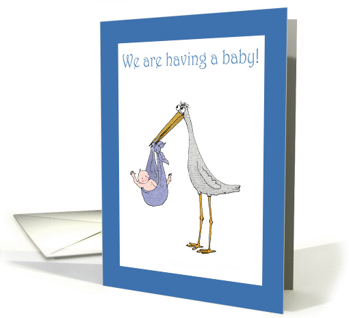 We are having a baby.stork and baby,humor card (791571)