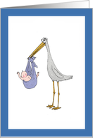 Please come to our baby shower . baby, storks .rooftop.humor card