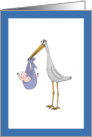 Please come to our baby shower . baby, storks .rooftop.humor card