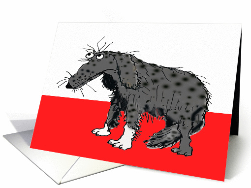 Humour, sad grey dog. card (804526)