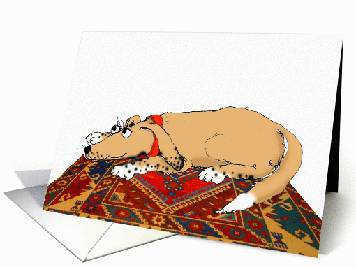 Brown dog on a Persian carpet card (808045)