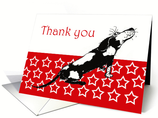 Nurses Day, Thank you , black and white dog. card (808549)