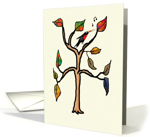 A little bird told me, bird, tree. card (814197)