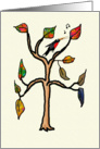 A little bird told me you are engaged . singing bird in tree.humor card