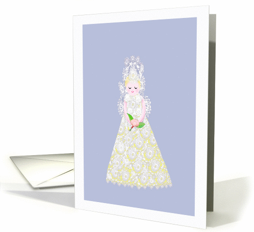 Invitation to Bridal Shower, Lace bride with flower. card (815045)