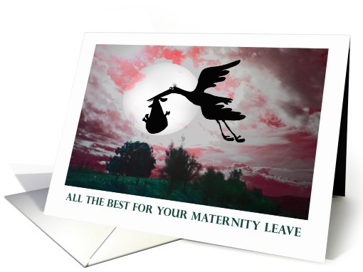 stork , baby and moon, Maternity leave card (816135)