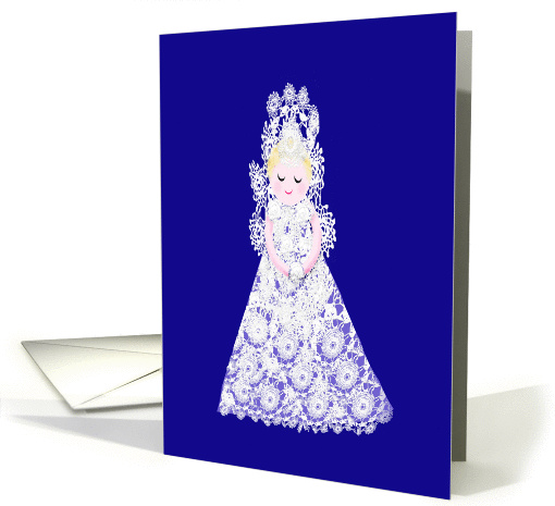 Bride in lace dress, bridal shower invitation card (818984)